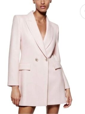 Zara Double-Breasted Light Pink Blazer Jacket